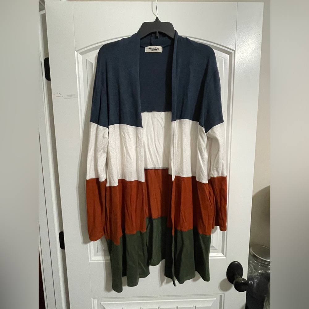 Haptics Striped Cardigan Sweater